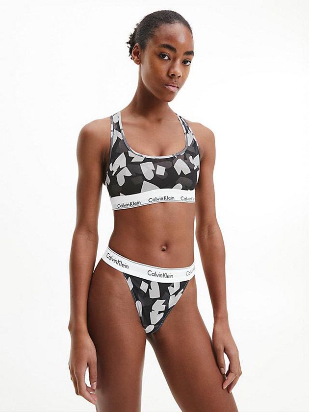 Black Calvin Klein Modern V-Day Women Bra | PTVD-62951