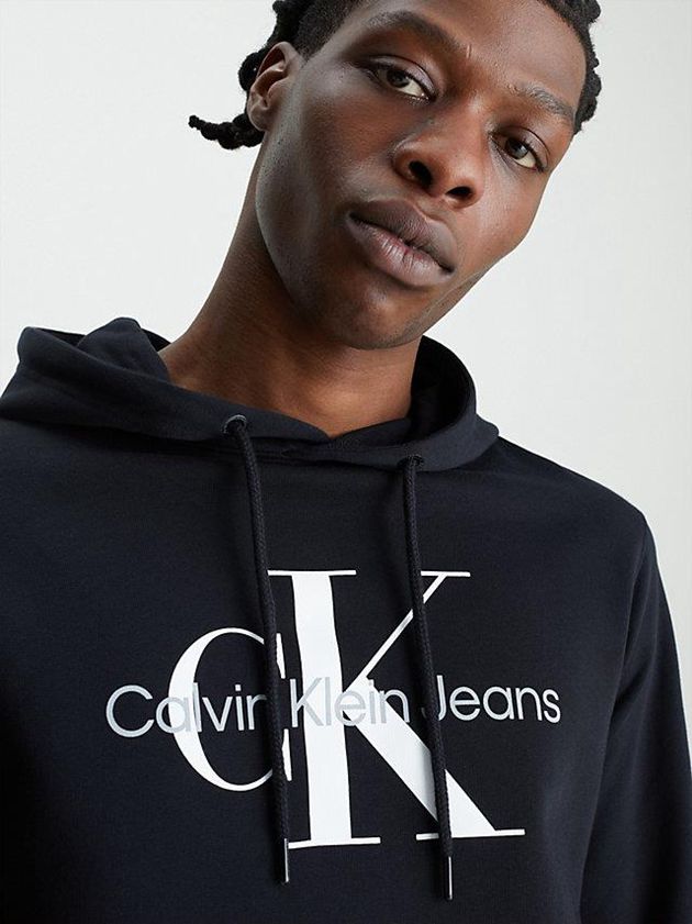Black Calvin Klein Monogram Men Hoodie | MSQI-16407