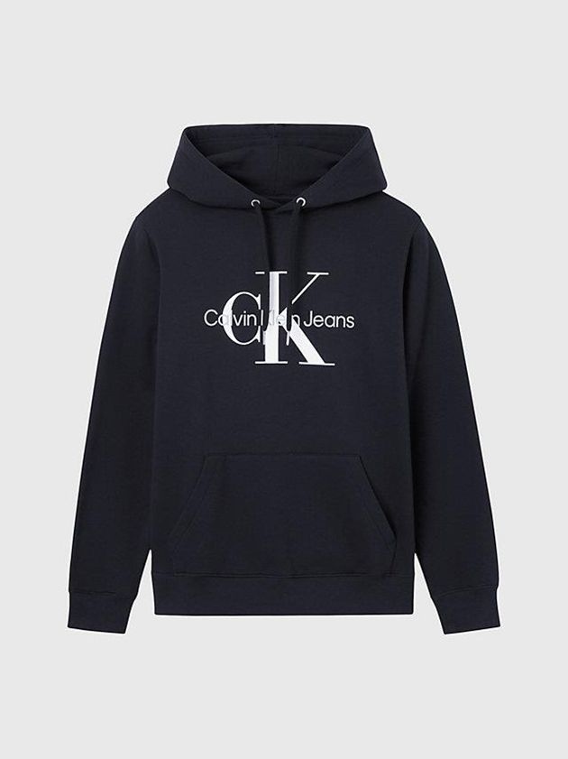 Black Calvin Klein Monogram Men Hoodie | MSQI-16407