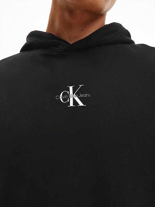 Black Calvin Klein Monogram Men Hoodie | DIKO-62450