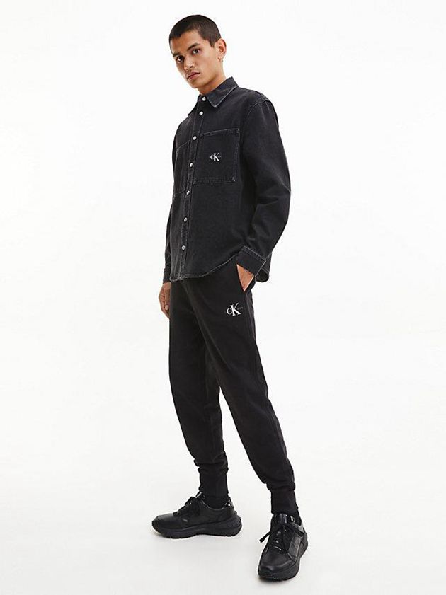 Black Calvin Klein Monogram Men Joggers | VWPA-39102