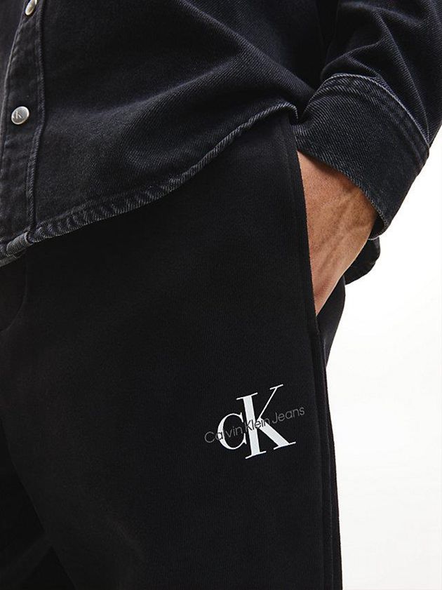 Black Calvin Klein Monogram Men Joggers | VWPA-39102