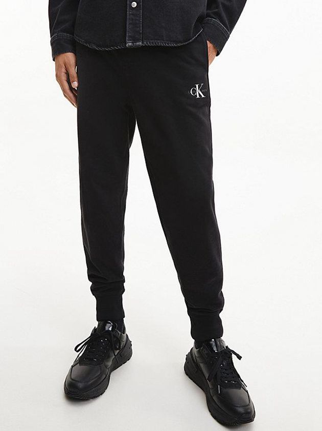Black Calvin Klein Monogram Men Joggers | VWPA-39102