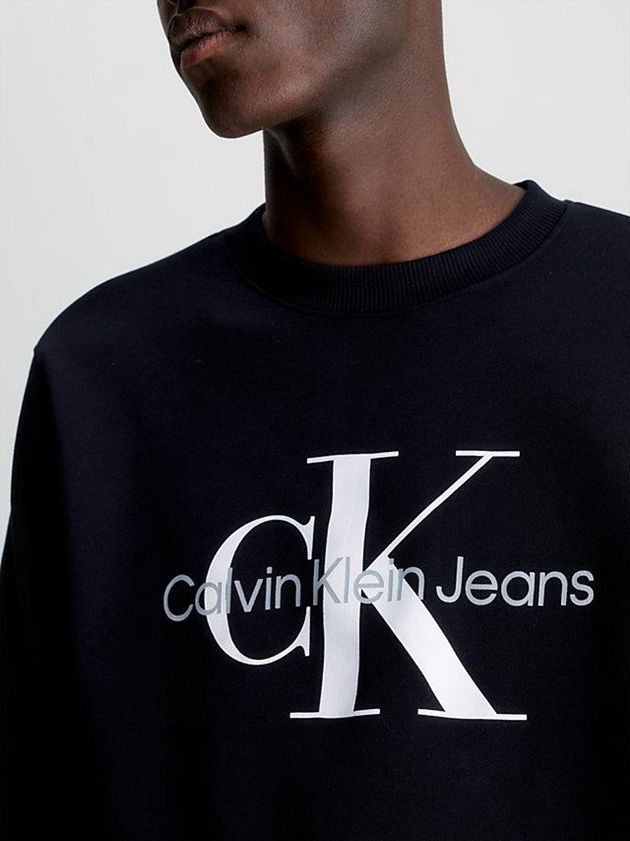 Black Calvin Klein Monogram Men Sweatshirt | ZCJP-51378
