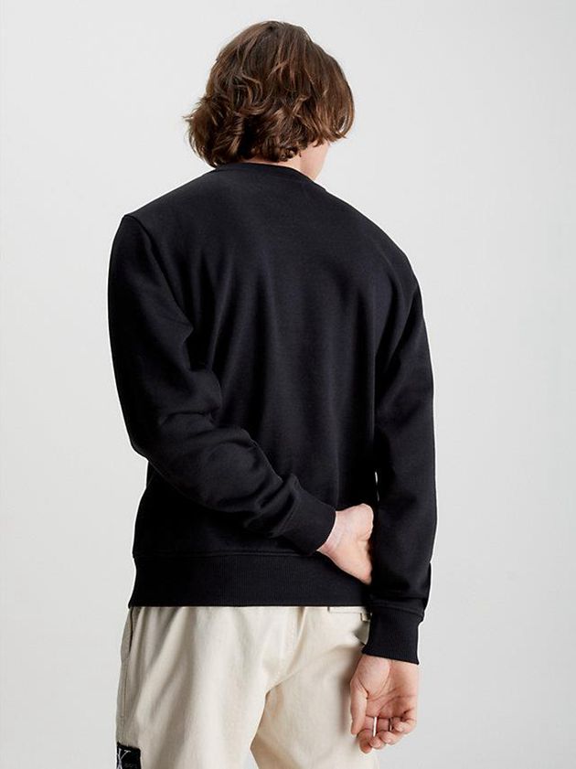 Black Calvin Klein Monogram Men Sweatshirt | TMGE-69547