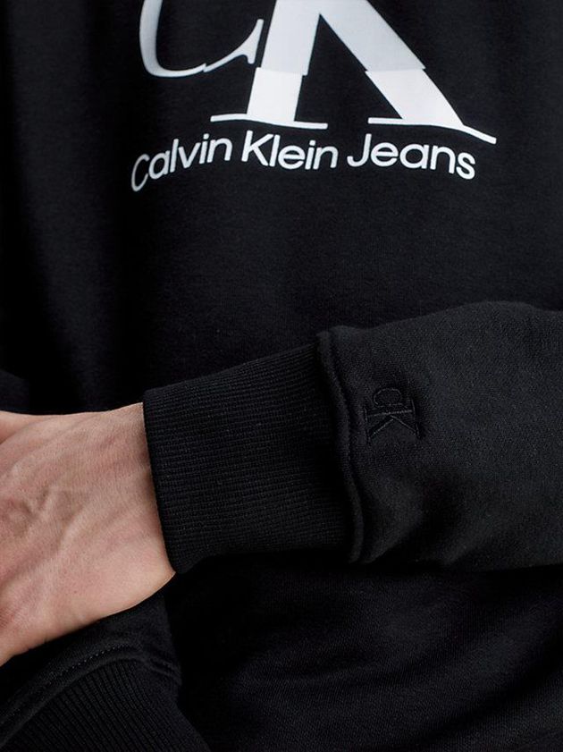 Black Calvin Klein Monogram Men Sweatshirt | TMGE-69547