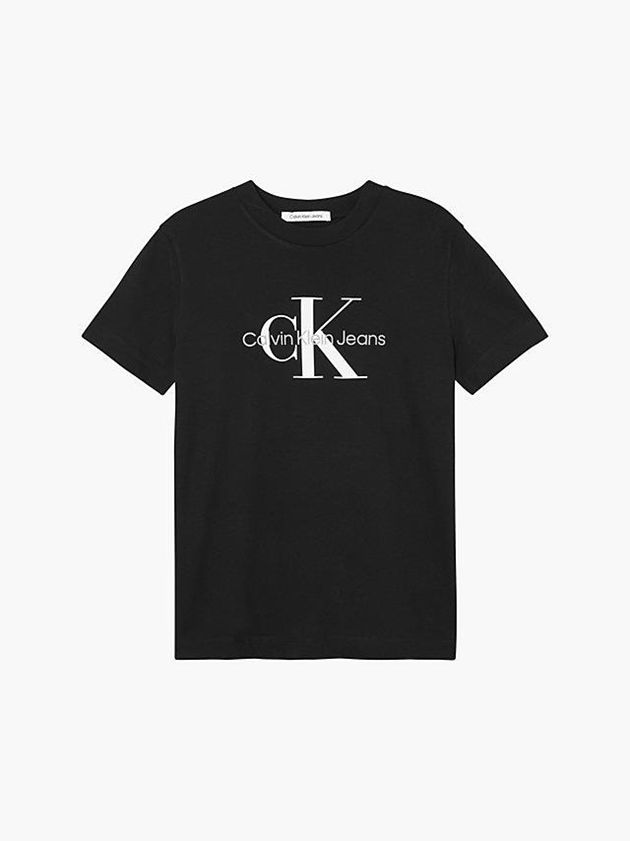 Black Calvin Klein Monogram Women T-Shirt | FGTA-67520