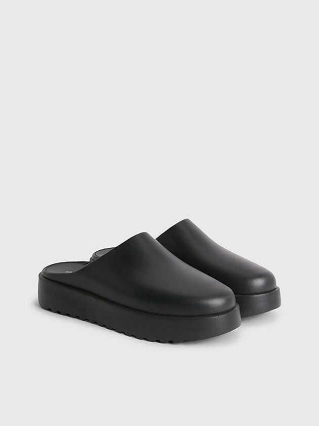 Black Calvin Klein Mules Men Slip On | JSUO-45268