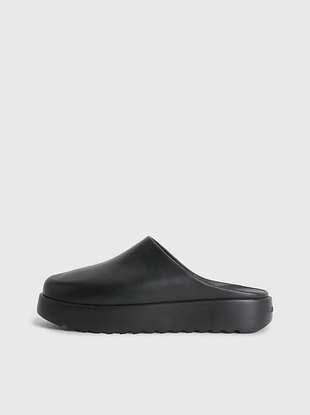Black Calvin Klein Mules Men Slip On | JSUO-45268