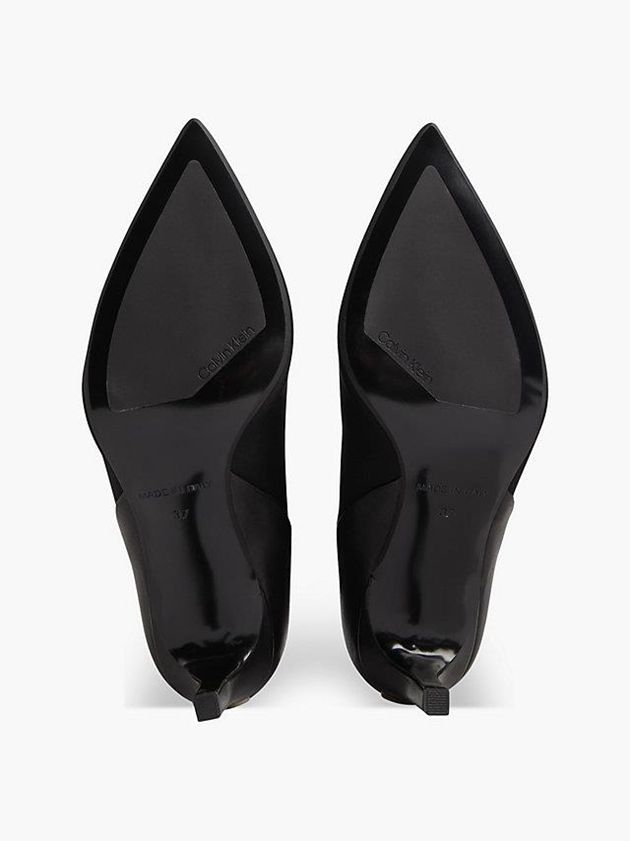 Black Calvin Klein Neoprene And Leather Heeled Ankle Women Boots | JCVI-23697
