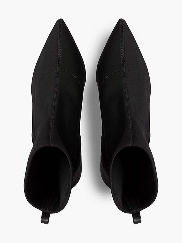 Black Calvin Klein Neoprene And Leather Heeled Ankle Women Boots | JCVI-23697