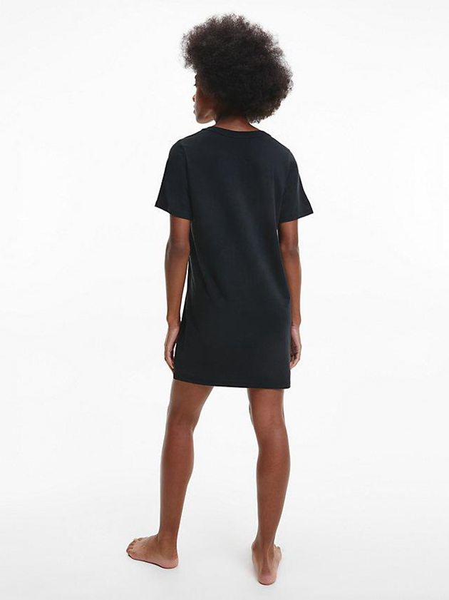 Black Calvin Klein Night Shirt - Embossed Icon Women Top | DAOC-75498