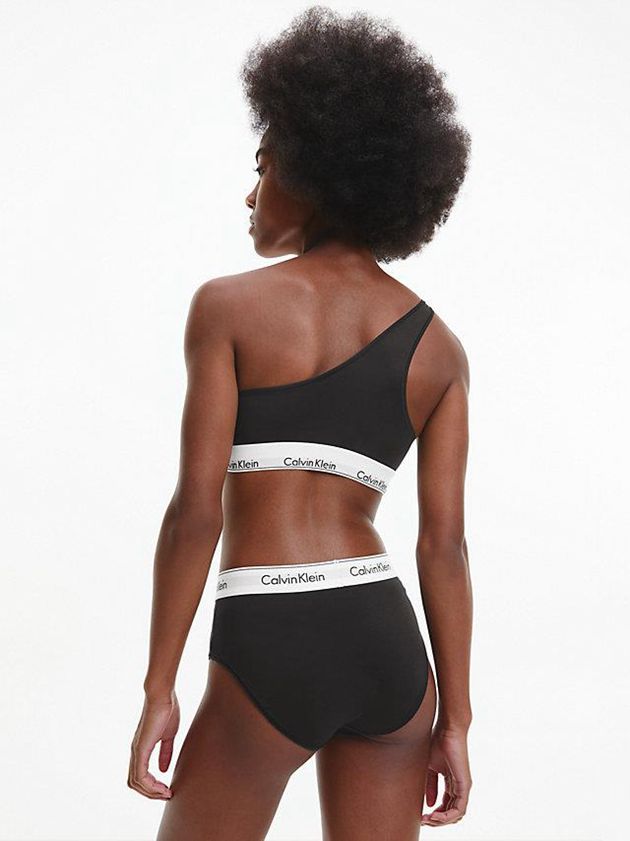 Black Calvin Klein One Shoulder - Modern Cotton Women Bra | WJOB-43106