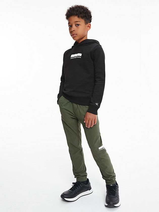Black Calvin Klein Organic Cotton Boys's Hoodie | EXBD-47361