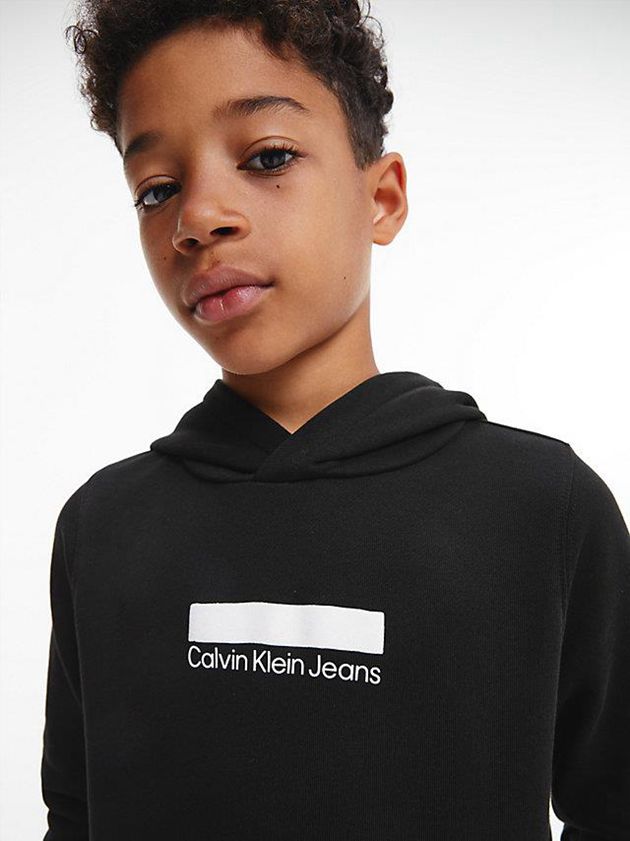 Black Calvin Klein Organic Cotton Boys's Hoodie | EXBD-47361
