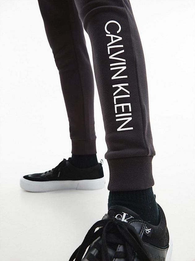 Black Calvin Klein Organic Cotton Boys's Joggers | BSNT-62179