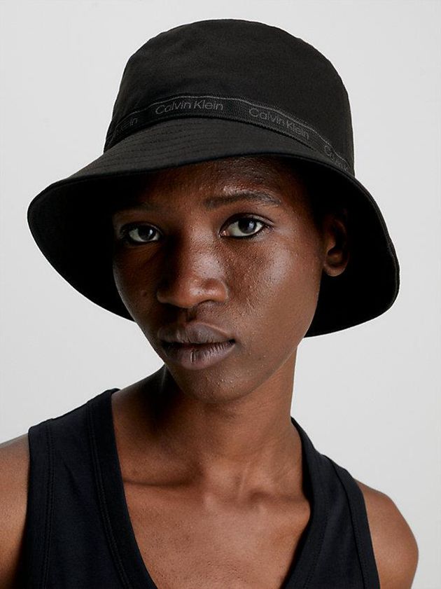 Black Calvin Klein Organic Cotton Bucket Women Cap | CWRG-63815