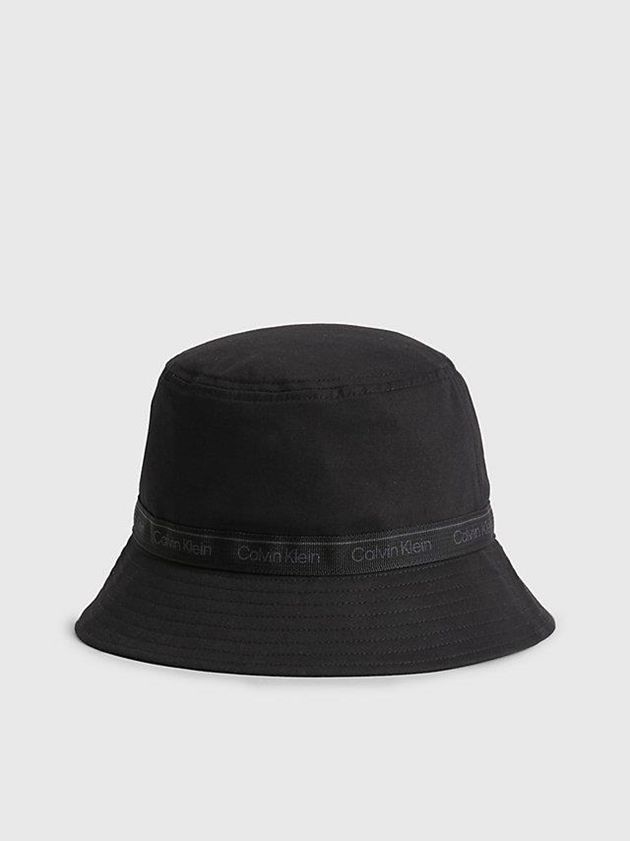 Black Calvin Klein Organic Cotton Bucket Women Cap | CWRG-63815