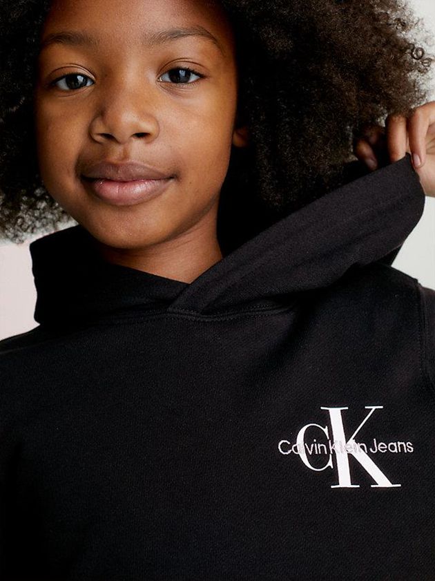 Black Calvin Klein Organic Cotton Girls's Hoodie | CLOU-08127