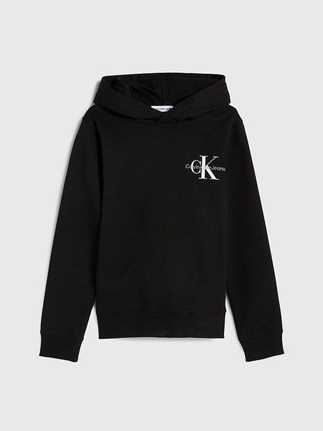 Black Calvin Klein Organic Cotton Girls's Hoodie | CLOU-08127