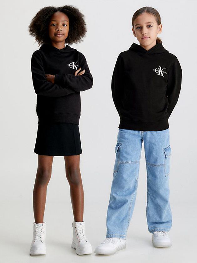 Black Calvin Klein Organic Cotton Girls\'s Hoodie | CLOU-08127