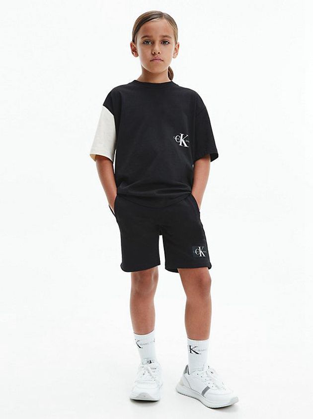 Black Calvin Klein Organic Cotton Jogger Boys's Shorts | NFML-45093
