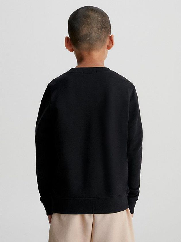 Black Calvin Klein Organic Cotton Logo Boys's Sweatshirt | ISGQ-97321