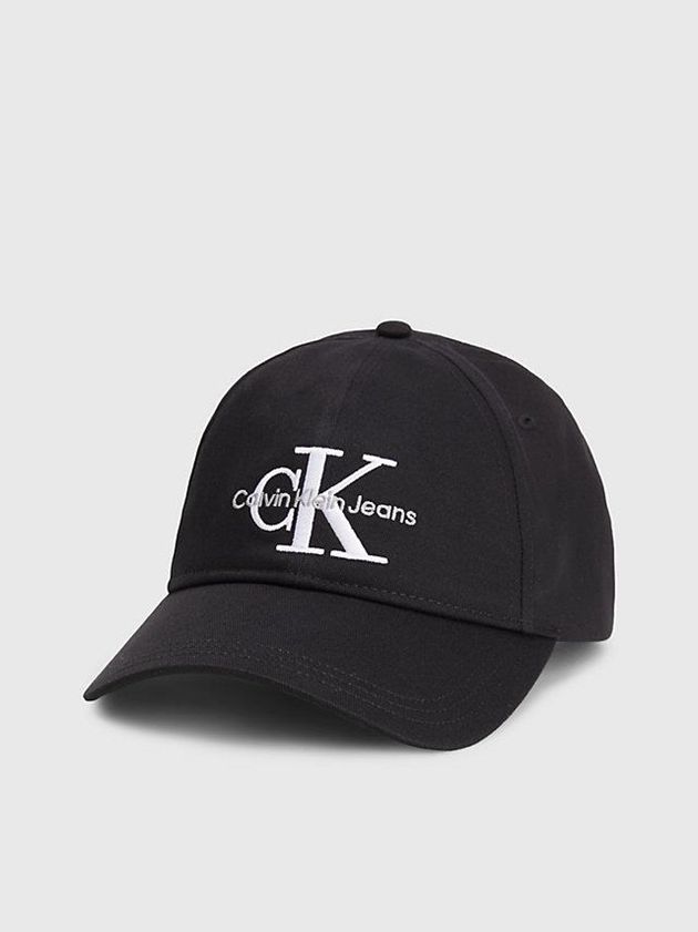 Black Calvin Klein Organic Cotton Logo Men Cap | CSWH-05439