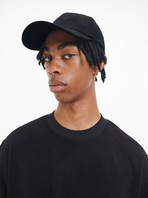 Black Calvin Klein Organic Cotton Logo Men Cap | NBGX-73912