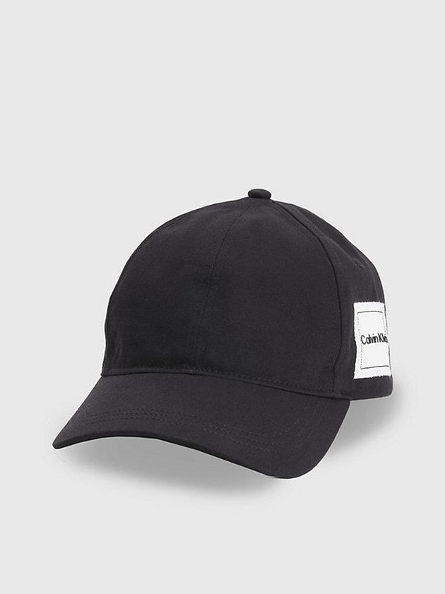 Black Calvin Klein Organic Cotton Logo Men Cap | NSQO-07568