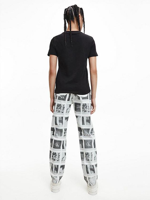 Black Calvin Klein Organic Cotton Logo Women T-Shirt | BTJG-61043