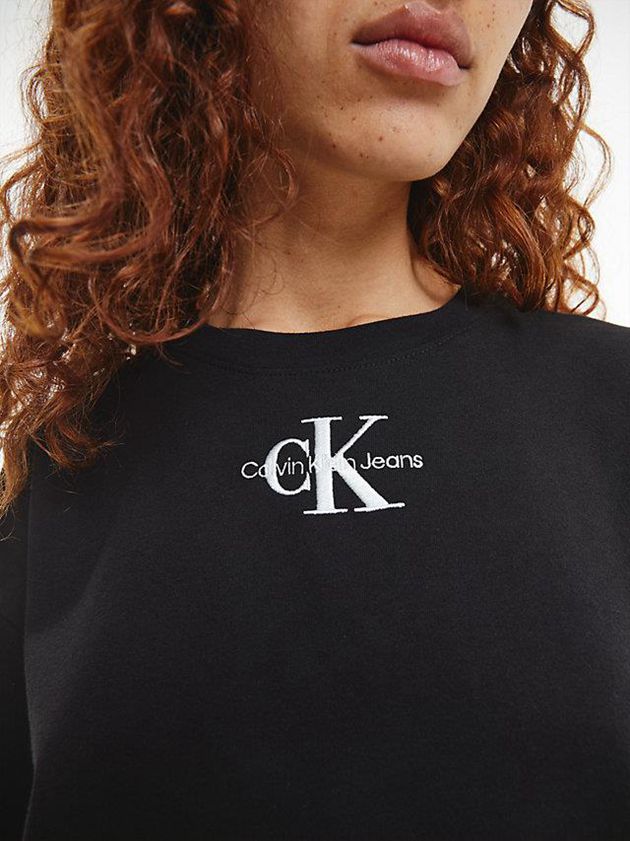 Black Calvin Klein Organic Cotton Long Sleeve Women T-Shirt | UVRP-36980