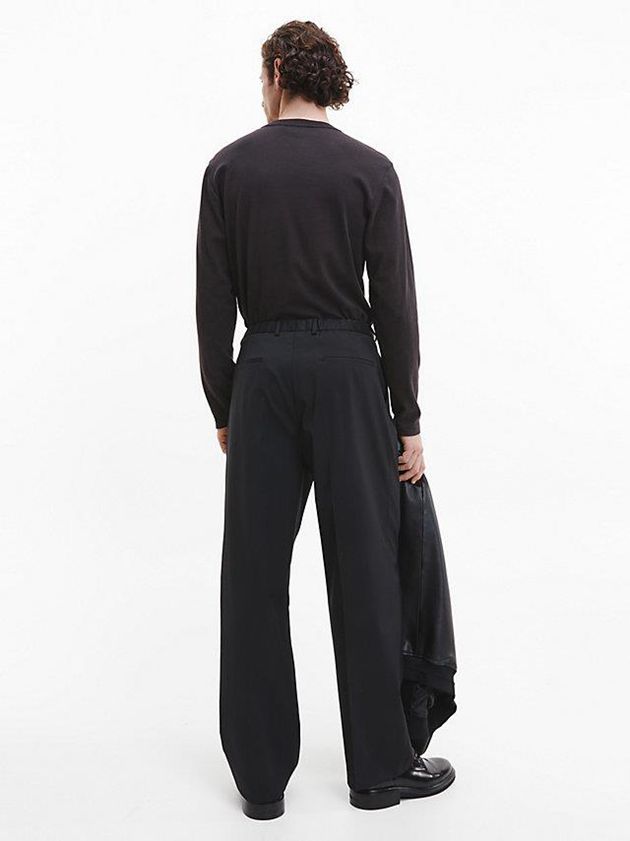 Black Calvin Klein Organic Cotton Long Sleeve Men T-Shirt | JTEU-67802