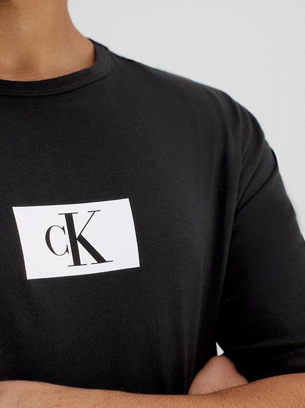 Black Calvin Klein Organic Cotton Lounge - Ck96 Men T-Shirt | RMNU-45298