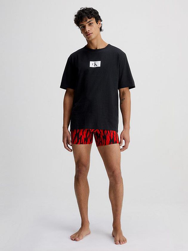 Black Calvin Klein Organic Cotton Lounge - Ck96 Men T-Shirt | RMNU-45298