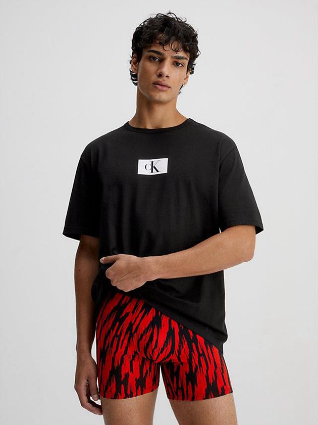 Black Calvin Klein Organic Cotton Lounge - Ck96 Men T-Shirt | RMNU-45298