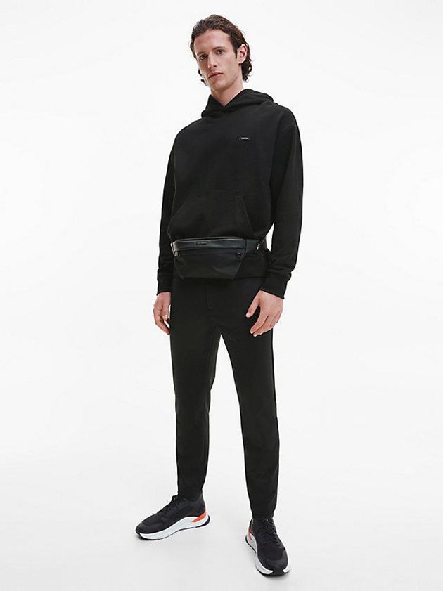 Black Calvin Klein Organic Cotton Men Hoodie | GZNH-79436