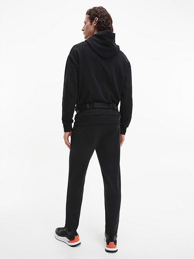 Black Calvin Klein Organic Cotton Men Hoodie | GZNH-79436