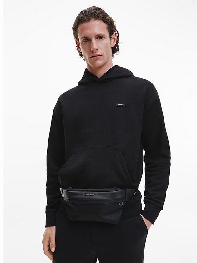 Black Calvin Klein Organic Cotton Men Hoodie | GZNH-79436