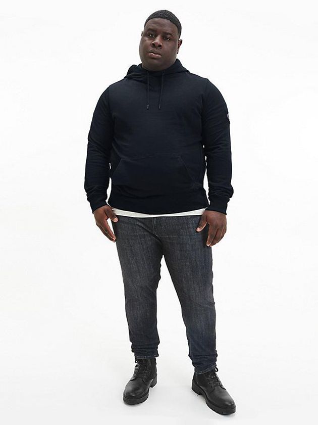 Black Calvin Klein Organic Cotton Men Hoodie | WDIS-23051