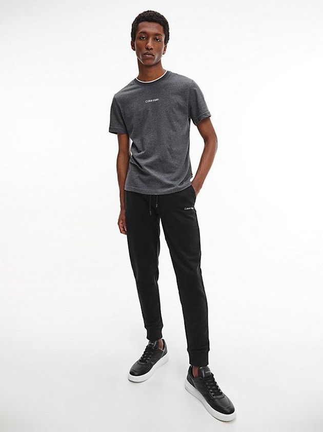 Black Calvin Klein Organic Cotton Men Joggers | RDAF-24653