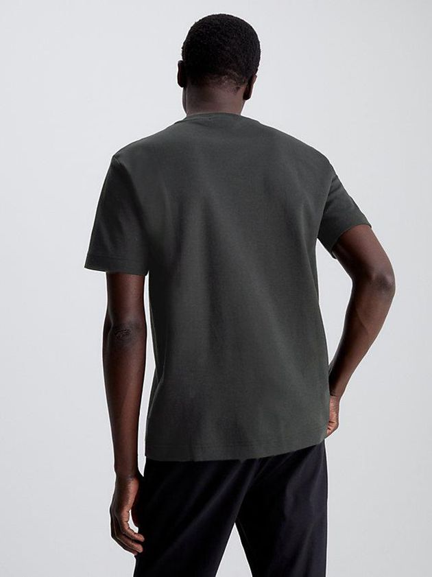 Black Calvin Klein Organic Cotton Men T-Shirt | MYBW-86540