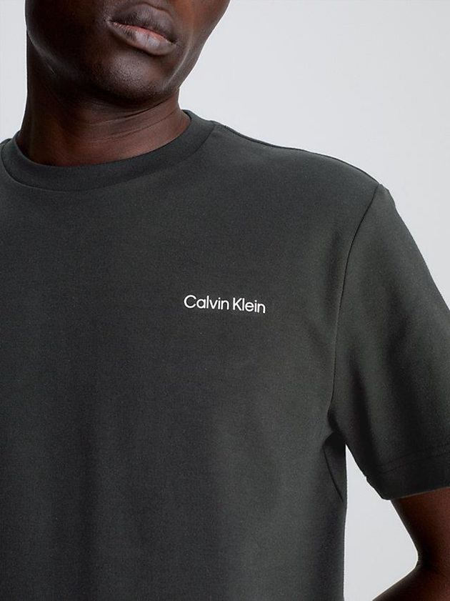 Black Calvin Klein Organic Cotton Men T-Shirt | MYBW-86540