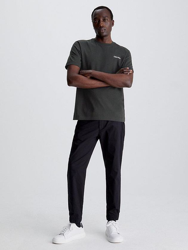Black Calvin Klein Organic Cotton Men T-Shirt | MYBW-86540