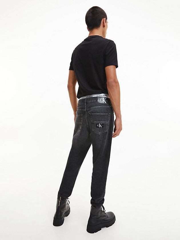 Black Calvin Klein Organic Cotton Monogram Men T-Shirt | SHED-46085