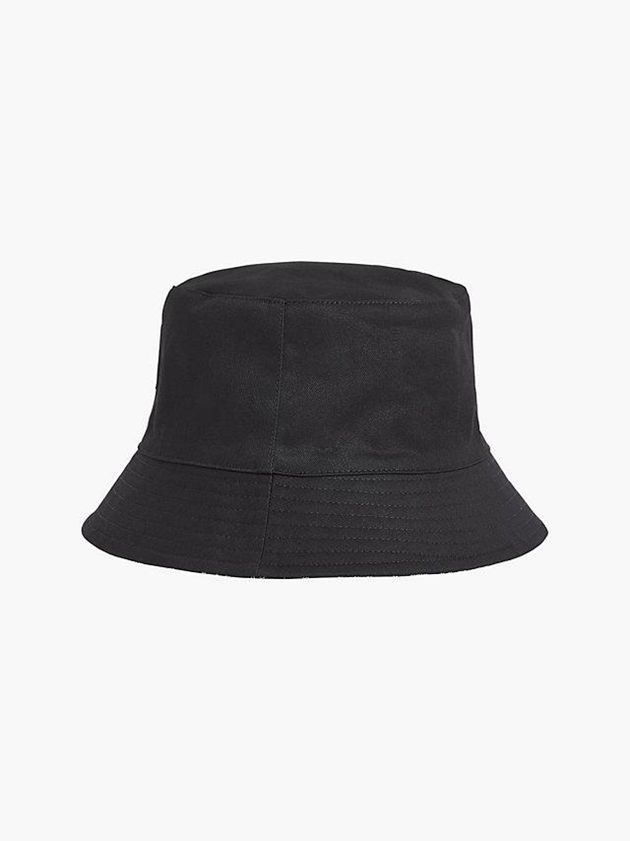 Black Calvin Klein Organic Cotton Reversible Bucket Women Cap | QMEY-79854