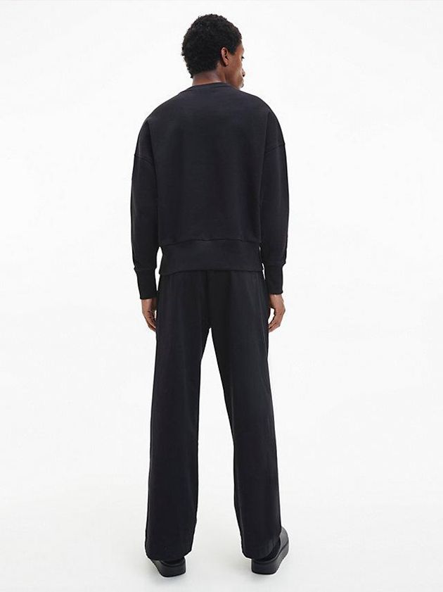 Black Calvin Klein Organic Cotton Terry Men Sweatshirt | AEZU-12586