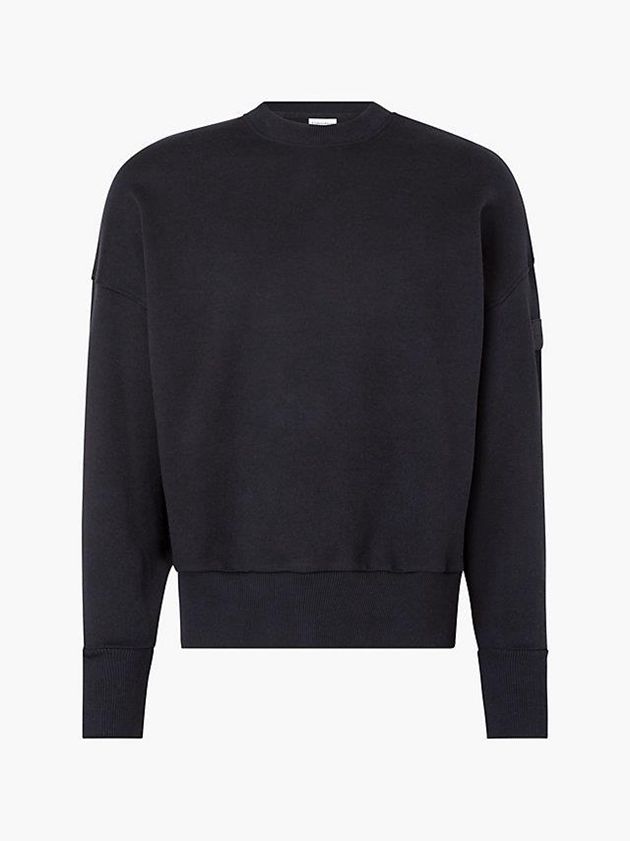 Black Calvin Klein Organic Cotton Terry Men Sweatshirt | AEZU-12586