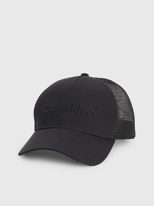 Black Calvin Klein Organic Cotton Trucker Men Cap | BJQO-17485