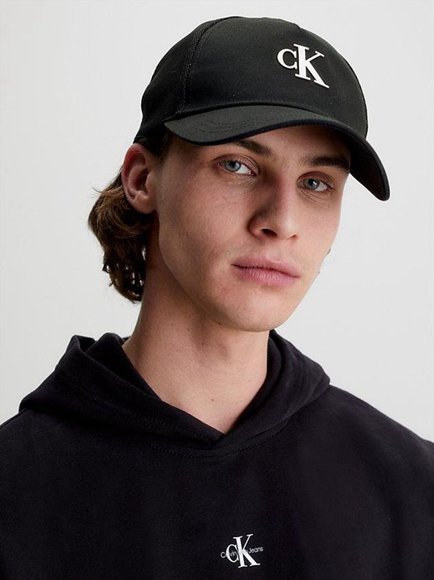 Black Calvin Klein Organic Cotton Trucker Men Cap | LBAQ-69437